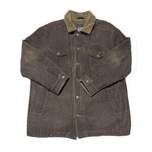 Gap Jacket Mens Extra Large Brown Corduroy Sherpa Y2K Barn Cabincore  XL VINTAGE